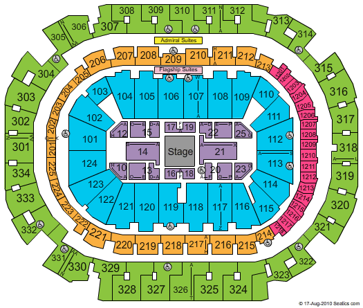 American Airlines Center Center Stage Seating Chart